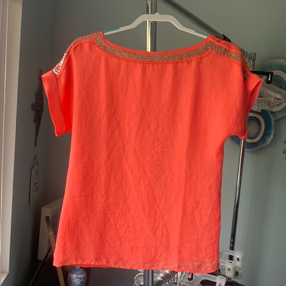 Ann Taylor Loft sequin accent top